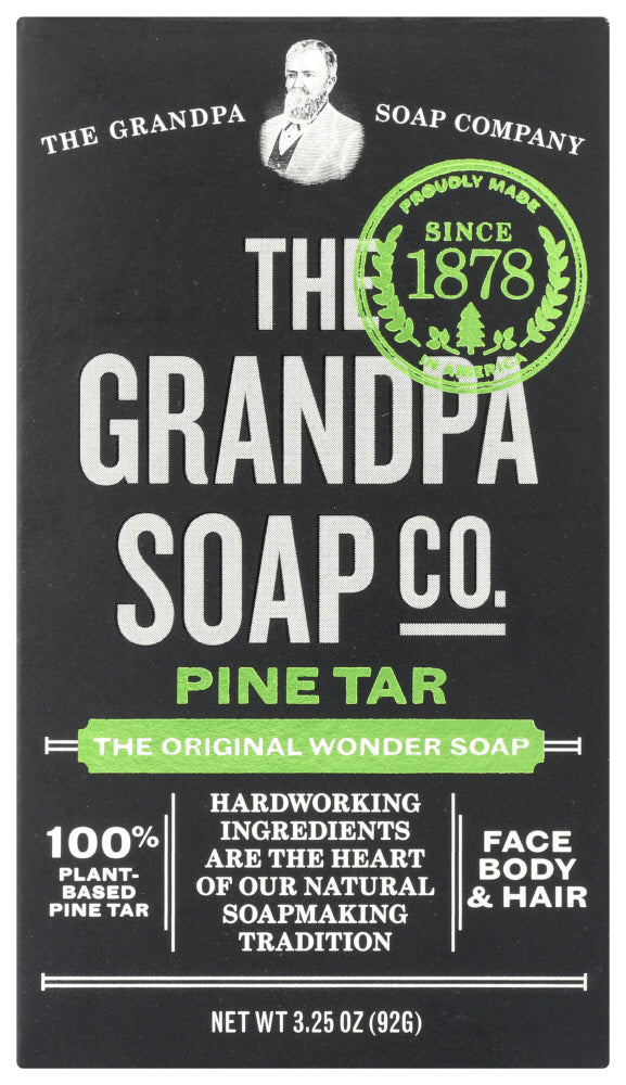 PINE TAR BAR SOAP THE GRANDPA SOAP COMPANY, FACE, BODY & HAIR, PINE TAR, 3.25 OZ. '010486007004