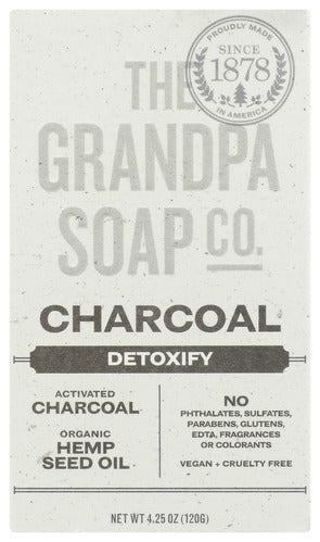 CHARCOAL BAR SOAP THE GRANDPA SOAP CO. CHARCOAL FACE AND BODY BAR SOAP, 4.25 OZ. BAR '010486008131