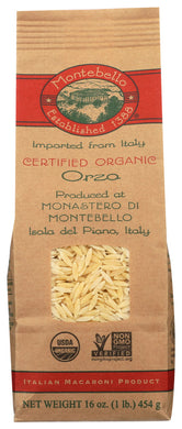 PASTA MONTEBELLO ORZO ORGANIC   16 OZ  '15532101170