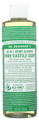 ALMOND PURE-CASTILE LIQUID SOAP DR. BRONNER’S PURE-CASTILE HEMP ALMOND SOAP, 8 FL. OZ. '018787771082