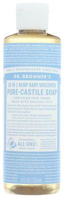 BABY UNSCENTED PURE-CASTILE LIQUID SOAP DR. BRONNER'S PURE-CASTILE BABY UNSCENTED SOAP, 8 FL. OZ. '018787772089