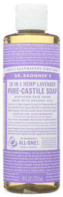 LAVENDER PURE-CASTILE LIQUID SOAP DR. BRONNER'S PURE-CASTILE HEMP LAVENDER SOAP, 8 FL. OZ. '018787774083