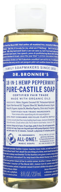 PEPPERMINT PURE-CASTILE LIQUID SOAP DR. BRONNER’S PURE-CASTILE HEMP PEPPERMINT SOAP, 8 FL. OZ. '018787775080