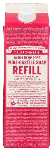 ROSE PURE-CASTILE SOAP REFILL CARTON  '018787778333