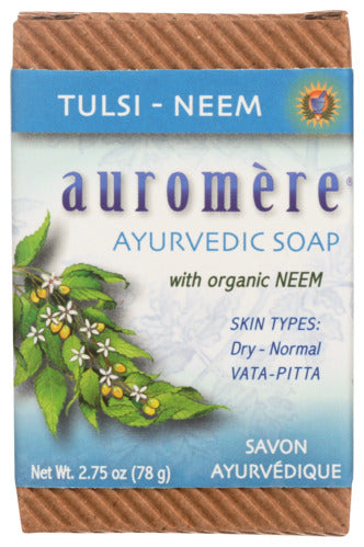 BAR SOAP AUROMERE TULSI NEEM AYURVEDIC SOAP, 2.75 OZ. '027275400106