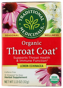 TEA TRADITIONAL MEDICINALS THROAT COAT W/LEMON & ECHINACEA    16 CT  '32917001597