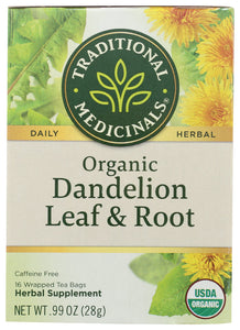 TEA TRADITIONAL MEDICINALS DANDELION LEAF&ROOT ORGANIC   16 CT  '32917002358