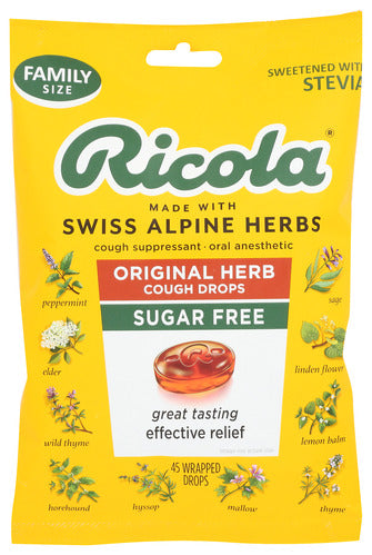COUGH DROP RICOLA SUGAR FREE OG  '036602027695