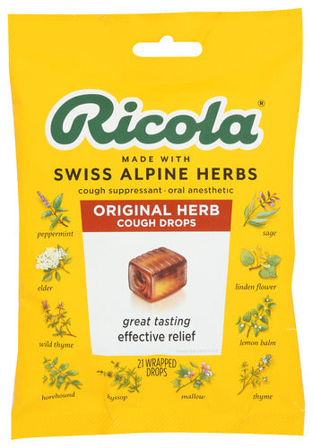 COUGH DROP RICOLA SMALL ORIG HERB  '036602079175