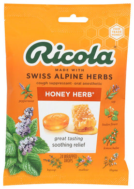 THROAT DROP RICOLA HONEY HERB   '036602300019