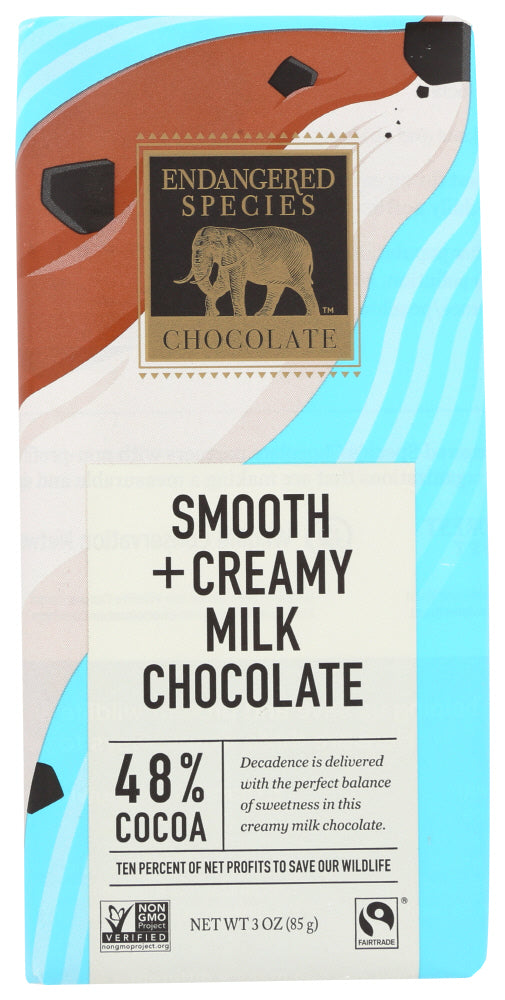 CHOCOLATE BAR ENDANGERED SPECIES MILK SMOOTH 48%   3 OZ  '37014242317