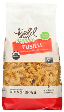 PASTA FIELD DAY FUSILLI ORGANIC   16 OZ  '42563600105