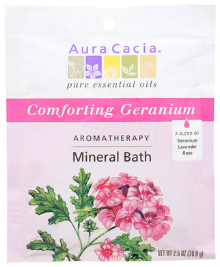 AROMATHERAPY MINERAL BATH AURA CACIA COMFORTING GERANIUM AROMATHERAPY MINERAL BATH, 2.5 OZ. PACKET '051381885175