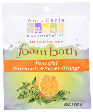 AROMATHERAPY FOAM BATH AURA CACIA PEACEFUL PATCHOULI & SWEET ORANGE AROMATHERAPY FOAM BATH, 2.5 OZ. PACKET '051381885786