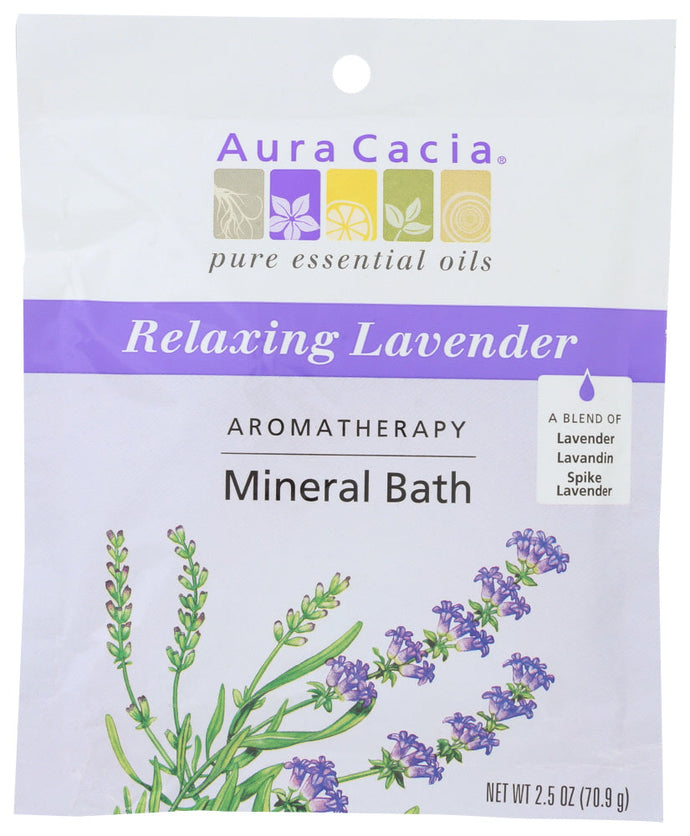 AROMATHERAPY MINERAL BATH AURA CACIA RELAXING LAVENDER AROMATHERAPY MINERAL BATH, 2.5 OZ. PACKET '051381886165