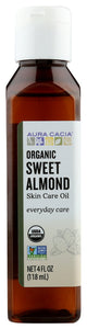 SWEET ALMOND OIL AURA CACIA  ORGANIC   4 FZ  '051381906078