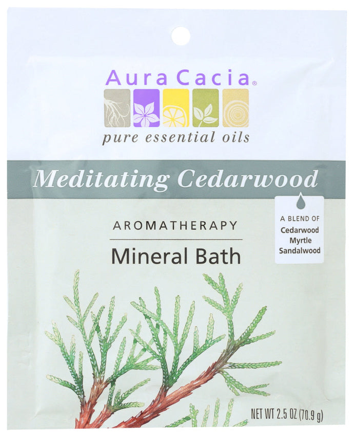 AROMATHERAPY MINERAL BATH AURA CACIA MEDITATING CEDARWOOD AROMATHERAPY MINERAL BATH, 2.5 OZ. PACKET '051381916961