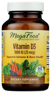 VITAMIN D3 MEGAFOOD 60TAB 1000IU   '051494101148