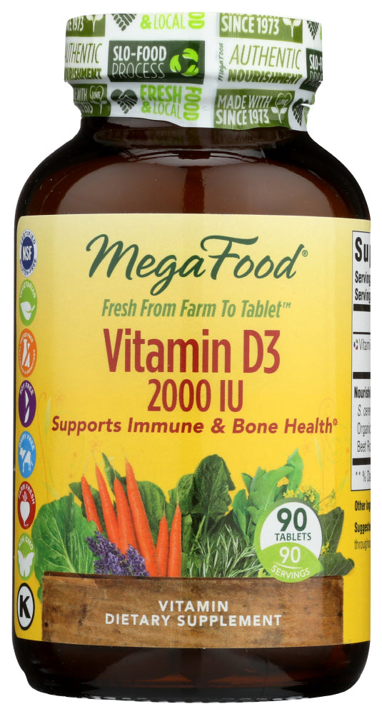 VITAMIN D3 MEGAFOOD 90TAB 2000IU   '051494102220