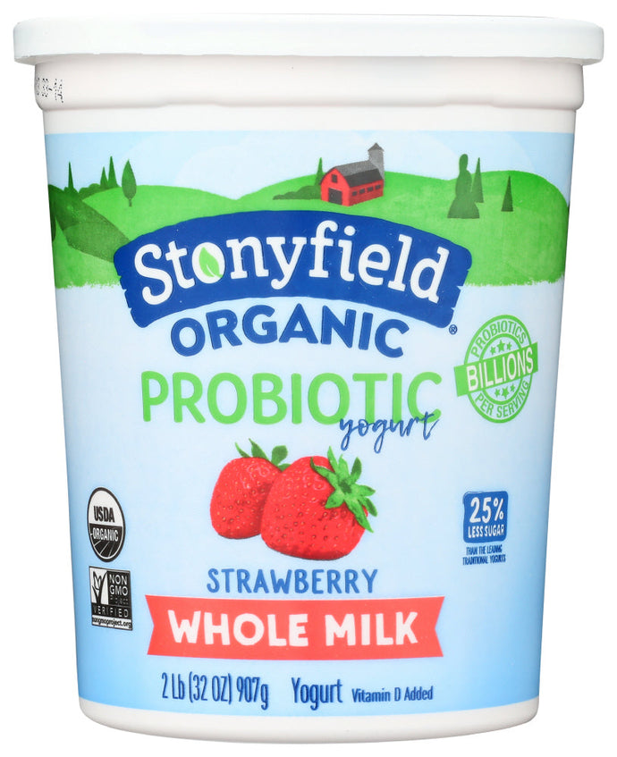 YOGURT STONYFIELD STRAWBERRY ORGANIC whole milk   32 OZ  '052159000134