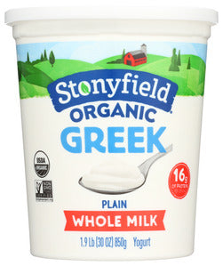 YOGURT STONYFIELD GREEK WHOLE PLAIN  '052159702922