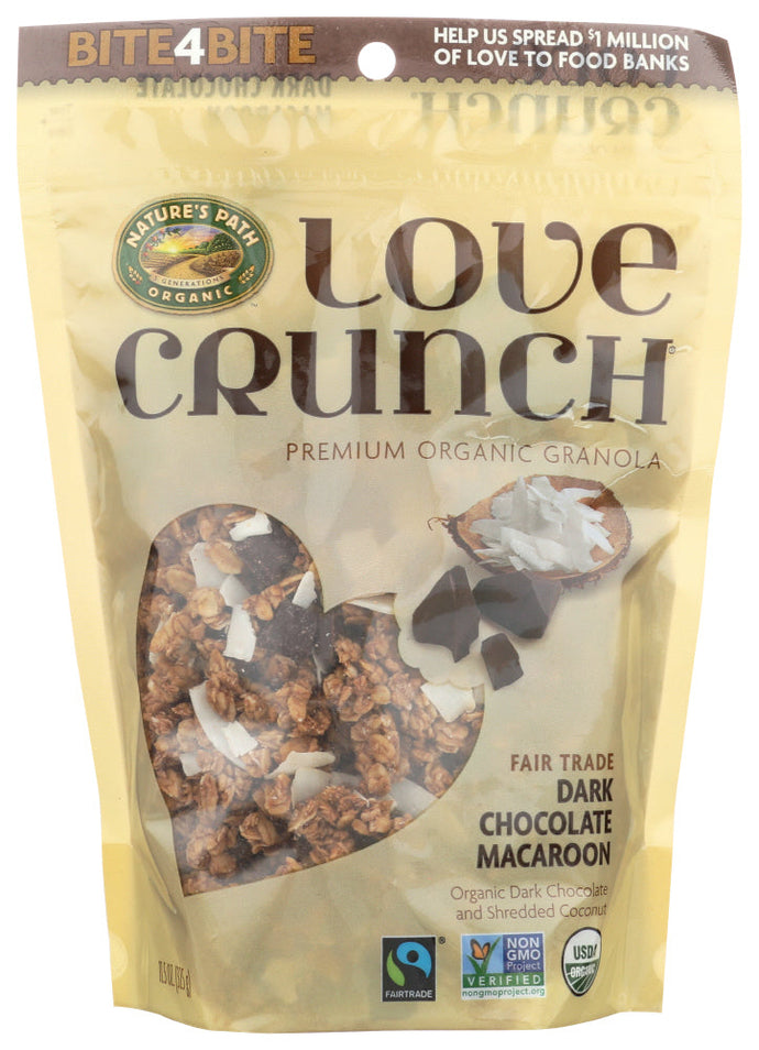 GRANOLA NATURE'S PATH  LOVE CRUNCH DARK CHOCOLATE MACAROON   11.5 OZ  '58449771982