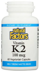 VITAMIN K2 NATURAL FACTORS   60 VCAP '068958012940