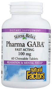 PHARMA GABA NATURAL FACTORS 60CHEW   '068958028354