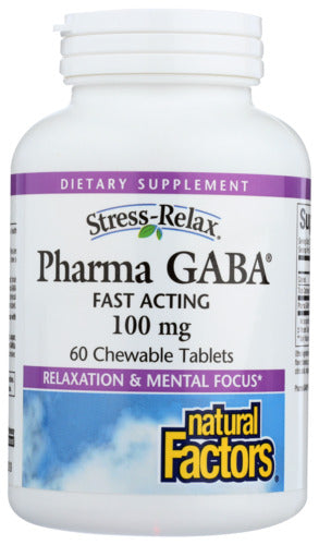 PHARMA GABA NATURAL FACTORS 60CHEW   '068958028354