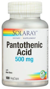 PANTOTHENIC ACID SOLARAY 100VCAP   '076280043808
