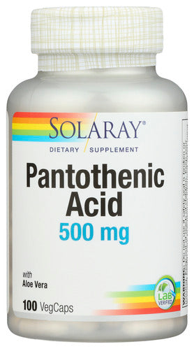 PANTOTHENIC ACID SOLARAY 100VCAP   '076280043808