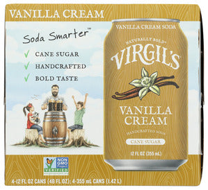 SODA VIRGIL'S VAN CREAM 4/PK CANS  '090341695003