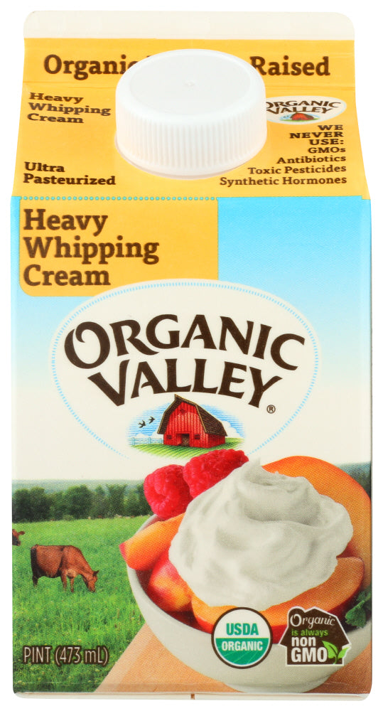 CREAM ORGANIC VALLEY HEAVY WHIPPING PINT UHT   16 OZ  '093966000283