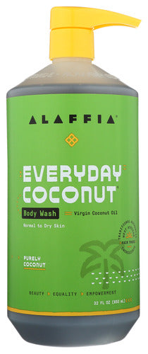 EVERYDAY COCONUT BODY WASH ALAFFIA COCONUT & COFFEE BERRY PURELY COCONUT BODY WASH, 32 FL. OZ.  '187132007104
