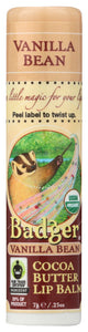 LIP BALM BADGER VANILL BEAN COCOA   '634084125078