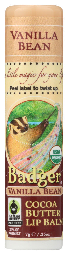 LIP BALM BADGER VANILL BEAN COCOA   '634084125078
