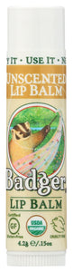 LIP BALM BADGER UNSCENTED   '634084331592