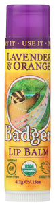 LIP BALM BADGER LAVENDER ORANGE   '634084331646