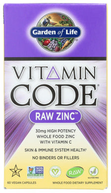 RAW ZINC VITAMIN CODE GOL 60VCAP   '658010116527