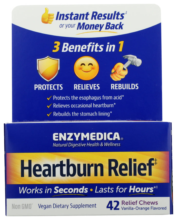 HEARTBURN RELIEF ENZYMEDICA 42CHEW   '670480100301