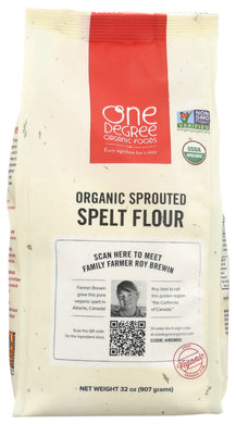 ORGANIC SPROUTED SPELT FLOUR ONE DEGREE ORGANIC FOODS FLOUR, ORGANIC SPROUTED SPELT FLOUR, 32 OZ. '675625108631