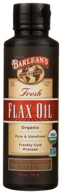 FLAX OIL BARLEANS 8 OZ OG   '705875000017