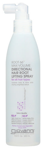 ROOT 66 MAX VOLUME SPRAY GIOVANNI ECO CHIC HAIR CARE ROOT 66 MAX VOLUME DIRECTIONAL HAIR ROOT LIFTING SPRAY, 8.5 FL. OZ.  '716237180339