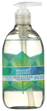 HAND SOAP SEVENTH GENERATION HAND SOAP, FREE AND CLEAN UNSCENTED, 12 FL. OZ. '732913229307