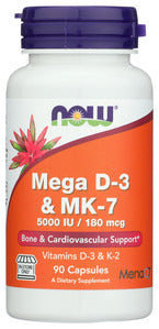 VITAMIN D3 K2 NOW MK7 5000IU 180MCG   '733739703842