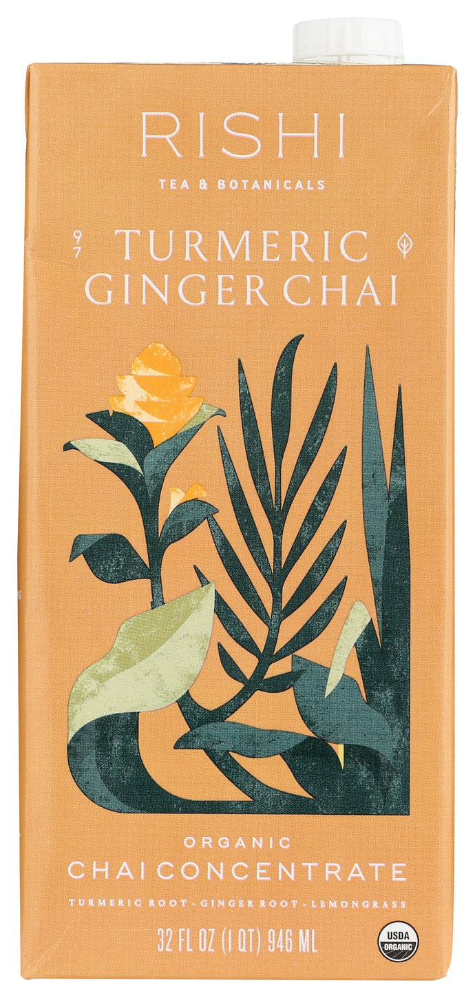 CHAI CONCENTRATE RISHI TEA CONCENTRATE, TURMERIC GINGER CHAI, 32 FL. OZ. '741391976443