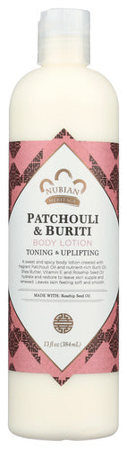 NUBIAN HERITAGE PATCHOULI+BURITI BODY LOTION TONING UPLIFT 12 P 13 FOZ NUBIAN HERITAGE NHO PATCHOULI LOTION, PATCHOULI & BURITI, 13 FL. OZ. '764302122210
