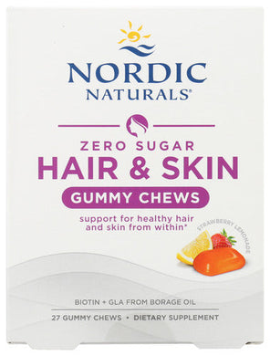 ZERO SUGAR HAIR & SKIN GUMMY CHEWS – STRAWBERRY LEMONADE  '768990016660