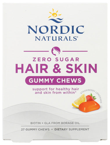 ZERO SUGAR HAIR & SKIN GUMMY CHEWS – STRAWBERRY LEMONADE  '768990016660