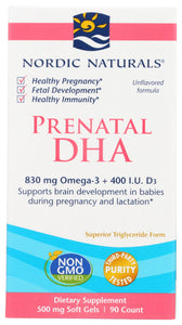 PRENATAL DHA NORDIC NATURALS 90SG   768990017414